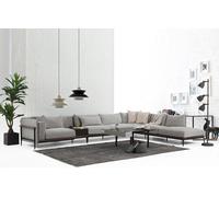 Canapé d'angle en L Canapé Gris Tissu Moderne Design Salon Polyester XXL