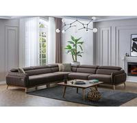 Canapé d'angle en L de luxe Table basse Salon Set 2pcs Garniture Coussin Siège Nouveau