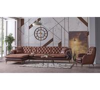 Canapé d'angle en L Fauteuil Marron Ensemble complet Salon 2pcs Luxe Marron