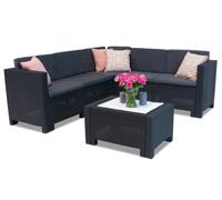 Canapé d'angle en résine tressée Colorado Corner 5 Bica anthracite