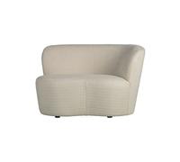 Canapé d'angle en tissu beige, 1 place, angle droit, fixe, uni - Woood, Stone - 112x80x73 cm