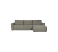 Canapé d'angle en tissu gris clair, 3 places, angle droit, housses lavables - VT wonen, Bar - 280x170x87 cm