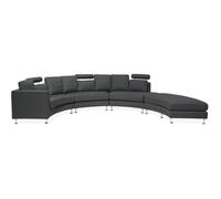 Canapé d'angle en tissu gris ROTUNDE - BELIANI - Réversible - 8 places - Contemporain - Design