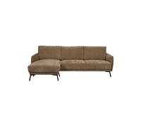 Canapé d'angle en tissu marron, 3 places, angle gauche, relax - Dutchbone, Harper - 246x90x84 cm