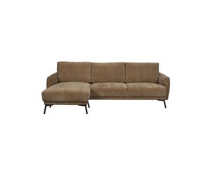 Canapé d'angle en tissu marron, 3 places, angle gauche, relax - Dutchbone, Harper - 246x90x84 cm