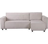 Canapé d'angle en velours côtelé "Montaigne S" - 3 places - Beige