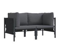 Canapé d'angle extérieur - vidaXL - Anthracite - 160x80x71 cm - Acier - Modulable - Coussin amovible