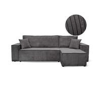 Canapé Farah d'angle Convertible et réversible 4 Places en Velours côtelé