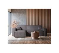 Canapé d'angle FARAH convertible et réversible 4 places en velours cotelé - Gris