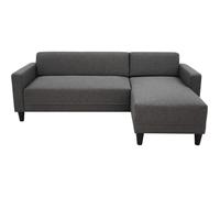Canapé d'angle fixe 4 places BOB - Tissu anthracite - Réversible - L 197 x P 117 x H 65 cm