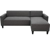 Canapé d'angle fixe 4 places BOB - Tissu anthracite - Réversible - L 197 x P 117 x H 65 cm