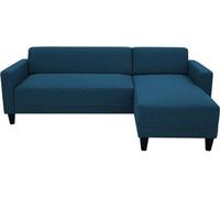 Canapé d'angle fixe 4 places BOB - Tissu marine - Réversible - L 197 x P 117 x H 65 cm