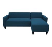Canapé d'angle fixe 4 places BOB - Tissu marine - Réversible - L 197 x P 117 x H 65 cm