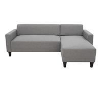 Canapé d'angle fixe 4 places bob - tissu souris - réversible - l 197 x p 117 x h 65 cm