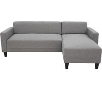 Canapé d'angle fixe 4 places BOB - Tissu souris - Réversible - L 197 x P 117 x H 65 cm