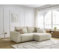 Canapé d'angle fixe compact ADEN beige angle droit BOBOCHIC 3 places Angle droit Beige