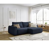 Canapé d'angle fixe compact ADEN bleu foncé angle droit BOBOCHIC 3 places Angle droit Bleu foncé