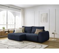 Canapé d'angle fixe compact ADEN bleu foncé angle gauche BOBOCHIC 3 places Angle gauche Bleu foncé
