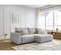 Canapé d'angle fixe compact ADEN gris clair angle droit BOBOCHIC 3 places Angle droit Gris clair