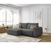 Canapé d'angle fixe compact ADEN gris foncé angle gauche BOBOCHIC 3 places Angle gauche Gris foncé