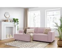 Canapé d'angle fixe compact NIHAD velours côtelé violet angle gauche BOBOCHIC 3 places Angle gauche Violet