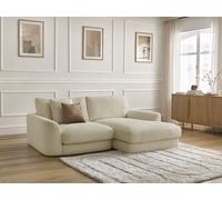 Canapé d'angle fixe LEONORE tissu bouclette beige angle droit BOBOCHIC 3 places Angle droit Beige