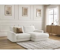 Canapé d'angle fixe LEONORE tissu bouclette blanc angle droit BOBOCHIC 3 places Angle droit Blanc