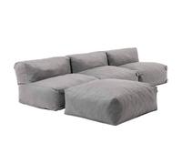 Canapé d'angle fixe modulable 4 places gris Mixi, Oviala