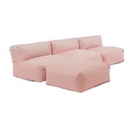 Canapé d'angle fixe modulable 4 places rose poudré Mixi, Oviala