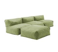 Canapé d'angle fixe modulable 4 places vert cactus Mixi, Oviala