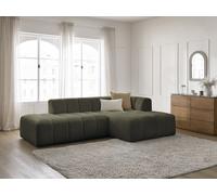 Canapé d'angle fixe modulable ANNECY tissu bouclette vert angle droit BOBOCHIC 3 places Angle droit Vert