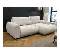 Canapé d'angle fixe NEST tissu beige coté droit