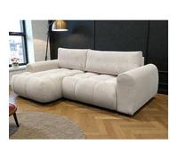 Canapé d'angle fixe NEST tissu beige coté gauche