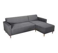 Canapé d'angle fixe réversible - 4 places - BOB - Velours cotelé Anthracite - 197 x 138 x 65 cm