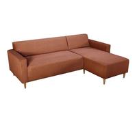 Canapé d'angle fixe réversible - 4 places - BOB - Velours cotelé Terracotta - 197 x 138 x 65 cm