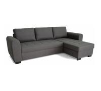 Canapé d'angle fixe - 3 places - Tissu Gris - HAMILTON SANS RANGEMENT ET FONCTION LIT Gris