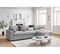 Canapé d'angle fixe réversible BELAIR gris clair BOBOCHIC 4 places Gris clair