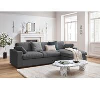 Canapé d'angle fixe réversible BELAIR gris foncé BOBOCHIC 4 places Gris foncé