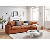 Canapé d'angle fixe réversible BELAIR orange BOBOCHIC 4 places Orange