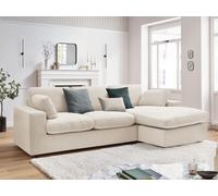 Canapé d'angle fixe réversible compact BELAIR beige BOBOCHIC 3 places Beige