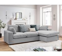 Canapé d'angle fixe réversible compact BELAIR gris clair BOBOCHIC 3 places Gris clair