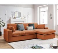 Canapé d'angle fixe réversible compact BELAIR orange BOBOCHIC 3 places Orange