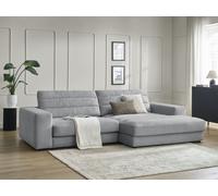 Canapé d'angle fixe SIERRA velours gris clair angle droit BOBOCHIC 3 places Angle droit Gris clair