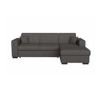 Canapé d'angle droit convertible avec coffre tissu gris foncé Bari 262 cm