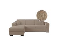 Canapé d'angle FUJI XL convertible avec coffre en tissu bouclette - Angle gauche - Taupe