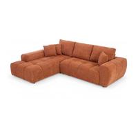 Canapé d'angle gauche 3 places avec méridienne terracotta L 270 cm - Oviala