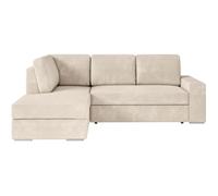 Canapé D'Angle Gauche Convertible Artemis 4 Places - Velours Côtelé Beige - L246 X P174 X H96 Cm