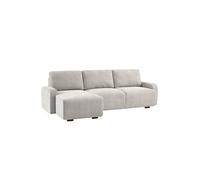 sweeek | Canapé d'angle gauche 3 places tissu gris clair L 260 x P 88 / 139cm / x H 87cm - Dany Gris clair G
