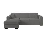 Canapé d'angle FUJI XL convertible avec coffre en tissu bouclette - Angle gauche - Gris