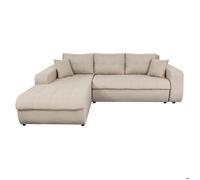 Canapé d'angle Gauche 4 places SUZIE convertible en Tissu - Beige - L246 x 188 x 80cm - LOUNGITUDE